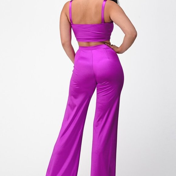 Miami Strip Crop Top & Pants Set - Picture 3 of 4